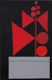 Jonas Wood, Untitled (Red and Black), 2009, oil on linen