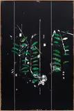 Harold Ancart, Untitled (Full Moon in the Deep Forest), 2013, pencil, acrylic, tape and oil stick on paper laid on board, in artist's frame