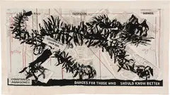 William Kentridge, Scribble Cat, 2012, mohair, silk and embroidered tapestry