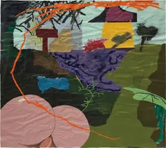 SoiL Thornton, Thornberry View Wild and Distorted But Clearer In Some Respects, 2014, oil and collage on paper