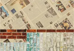 Kelley Walker, Untitled, 2008, four colour process silkscreen on canvas with newspaper