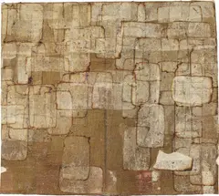Untitled by Mark Bradford, 2002, acrylic, burnt paper collage on paper laid on canvas, sold Jun 2017