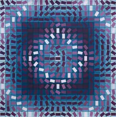 Sakk by Victor Vasarely, 1988, acrylic on canvas, sold Jun 2017