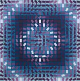 Sakk by Victor Vasarely, 1988, acrylic on canvas, sold Jun 2017