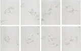 Jorinde Voigt, 8-er Deklination (Rhythmusmaschine / Raumabtastung), 2008, ink, pen and pencil on paper, in 8 parts