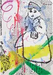 Sigmar Polke, l'enfant à la colombe, 1994, watercolour, gouache and ink on paper