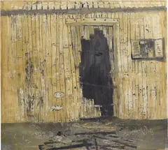 Norbert Schwontkowski, Eingang, 2002, oil, pigment and metal oxide on canvas