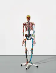 St. Elmo's Fire by Damien Hirst, 2008, household gloss on plastic skeleton, sold Jun 2017