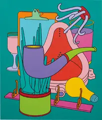 Common History: Vanitas by Michael Craig-Martin, 1999, acrylic on canvas, sold Jun 2017