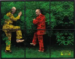 Gilbert&George, It Shall Be Written, 2008, hand dyed gelatin silver prints, in artist’s metal frames, in 6 parts