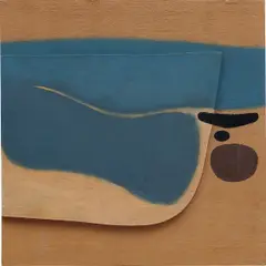 Victor Pasmore, Composition, blue image, 1971, oil on board