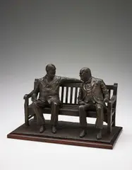 Lawrence Holofcener, Maquette for Allies, 1997, bronze and wood