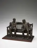Lawrence Holofcener, Maquette for Allies, 1997, bronze and wood