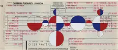 Ticket - British Airways by Gabriel Orozco, 2001, ink and acrylic on boarding pass, sold Jun 2017
