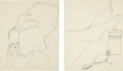 Andy Warhol, Untitled, ink on paper, two sided