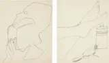 Andy Warhol, Untitled, ink on paper, two sided