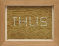 Thus by Ed Ruscha, 2007, oil on printed canvas support, in artist's frame, sold Jun 2017