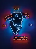 Dan Attoe, Eat Shit and Die, 2009, neon tubes and electrical components