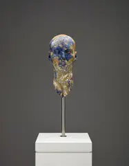 Barry X Ball, Laura Mattioli Rossi, 2000-2005, lapis lazuli aggregate, metal and wooden plinth