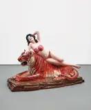Li Zhanyang, The Tiger and the Beauty, 2003, handpainted fiberglass