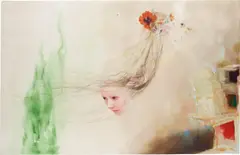 Monika Baer, Untitled, 2004, acrylic, watercolour and oil on cotton