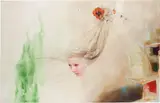 Monika Baer, Untitled, 2004, acrylic, watercolour and oil on cotton