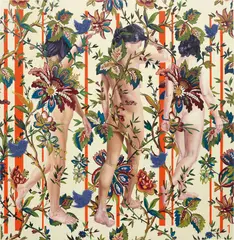 Asli Özok, Garden of Armina V, 2016, oil and Swarovski beads on canvas