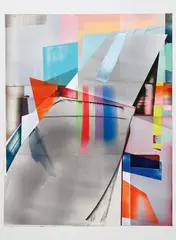 Modernist Broadcast System by Kristin Baker, 2011, acrylic on PVC, sold Jun 2017