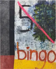 Just Dreams by Oscar Murillo, 2013, oilstick, oil, concrete dye and spray paint on canvas, sold Oct 2017