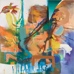 La Playa Nueva by Albert Oehlen, 2002, acrylic and oil on canvas, offered Oct 2017