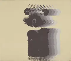 David Hammons, Moving to the Other Side, 1969, silkscreen on wove paper