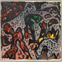 A. R. Penck, Ali Alpha Tor, 1975, dispersion paint on canvas