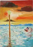 Untitled (Clown) by George Condo, 1984, oil on canvas, sold Oct 2017