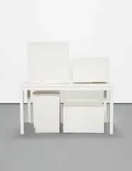 Block by Rachel Whiteread, 2005, plaster, painted steel and laminated wood, offered Oct 2017