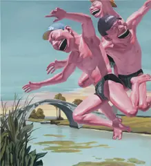 Yue Minjun, Hometown, 2005, oil on canvas