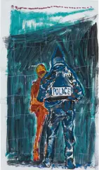 Untitled by Daniel Richter, 2006, oil on paper, sold Oct 2017