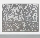 Belagerung und Einnahme von Beirut I by A. R. Penck, 1982, acrylic on canvas, sold Oct 2017