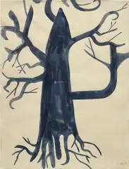Untitled by Albert Oehlen, 1990, blue ink on paper, offered Oct 2017