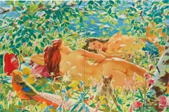 Summer by Vladimir Dubossarsky and Alexandre Vinogradov, 2002, oil on canvas, diptych, sold Oct 2017