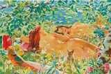 Summer by Vladimir Dubossarsky and Alexandre Vinogradov, 2002, oil on canvas, diptych, sold Oct 2017