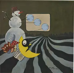 Pavel Pepperstein, Untitled (Vesjolye Kartinki), 1991, oil on canvas