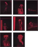 Broomberg & Chanarin, 8 works: (i-viii) ALIAS: Dora Fobert (1925-1943) Images 4, 5, 31, 34, 35, 36, 37 and 38 from the archive of Adela K. Ca 1942, 2011, fibre-based paper negative, red glass, in artist's frame
