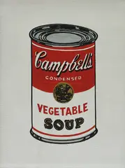 Vegetable Soup by Richard Pettibone, 1987, acrylic and silkscreen ink on canvas, sold Oct 2017
