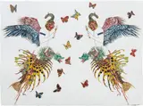 Raqib Shaw, First study for Reflections, 2006, stain glass relief, automobile paint, glitter, rhinestones, crystals and synthetic beads on paper