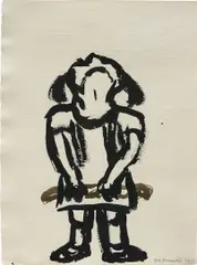 Untitled by Marlene Dumas, 1991, ink on paper, sold Oct 2017