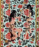 Asli Özok, Garden of Armina Rose, 2017, oil and gold leaf on canvas