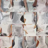 Julia Jacquette, White on White (Sixteen Wedding Dresses) III, 2005, oil on linen