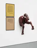 Jean-Michel Alberola, La Joconde, 1985, bronze with patina and printed text on paper