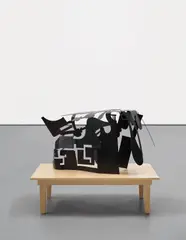 Carroll Dunham, Captured shadows: 4-A, 2004, stainless steel and wood, in 2 parts