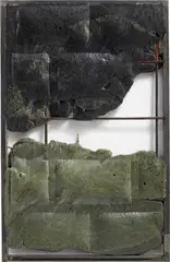 Neil Beloufa, Secured Wall Series, 2015, foam, pigment and iron, in artist's frame